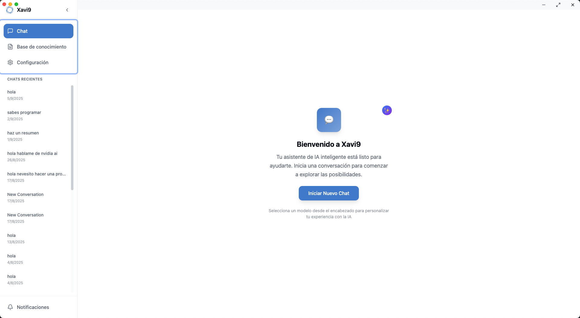 Xavi9 Chat Interface